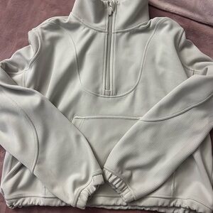 lululemon Ribbed Sofstreme Half-Zip Pullover Sweatshirt color bone